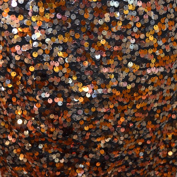 Sz XS H&M Copper & Silver Sparkly Sequin Stretch Pencil Skirt - Picture 9 of 13